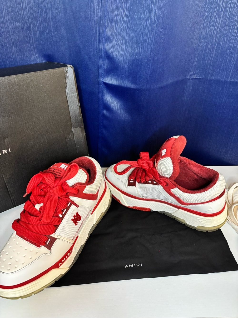 AMIRI White and Red Men's Low-Top Sneakers - Picture 8 of 11